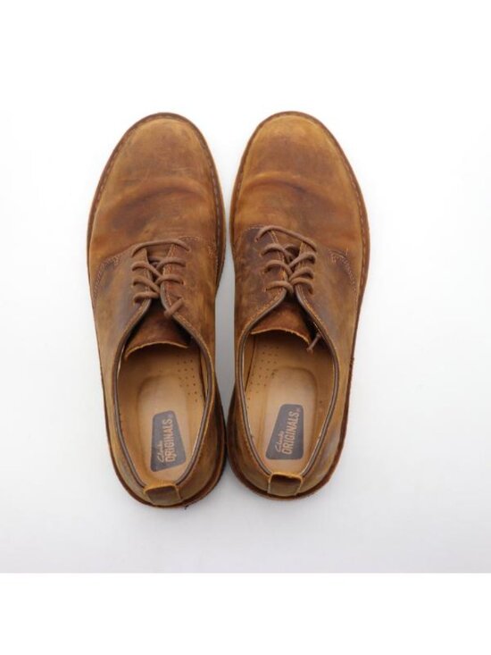 Clarks Originals Men\'s US Size 13 M Derby Brown Leather Crepe Sole Lace Up Shoes
